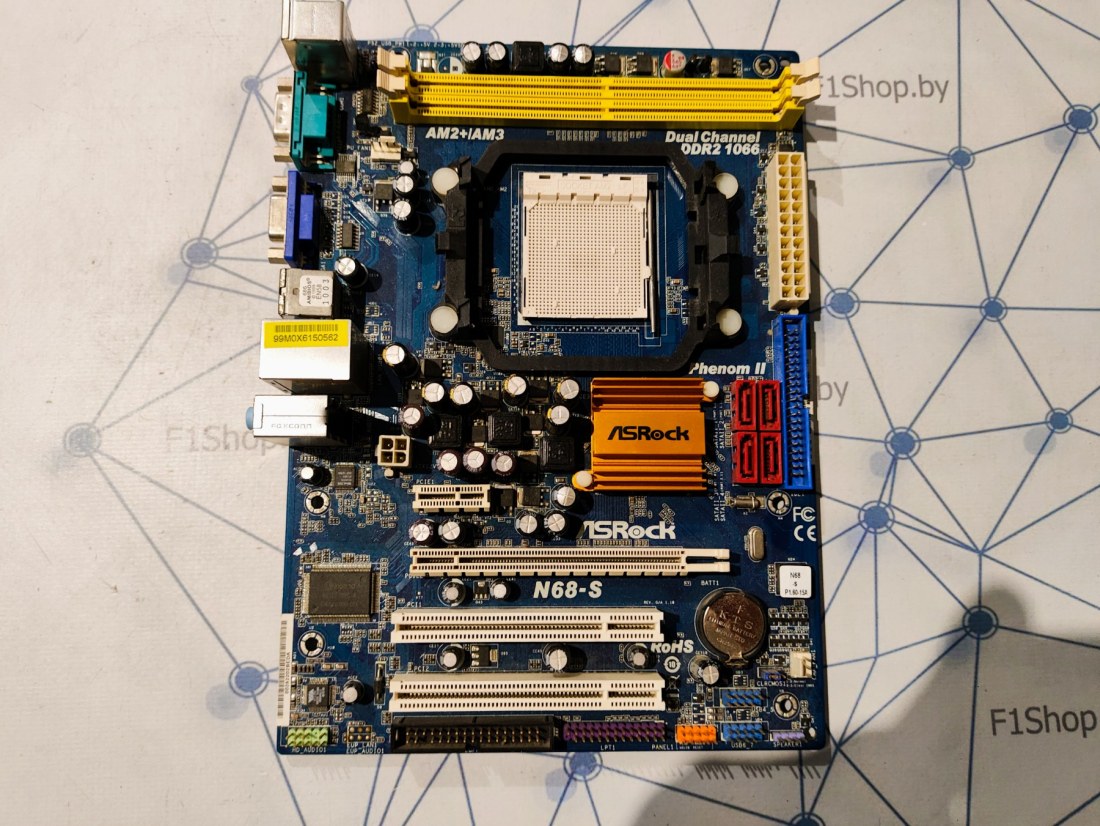 Материнская плата Asrock N68-S VGA, mATX,  2*DDR2, 2xPCI, Socket Am2+, !БУ!