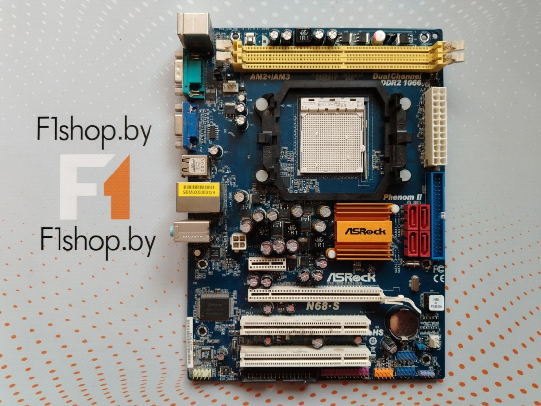 Материнская плата Asrock N68-S VGA, mATX,  2*DDR2, 2xPCI, Socket Am2+, !БУ!