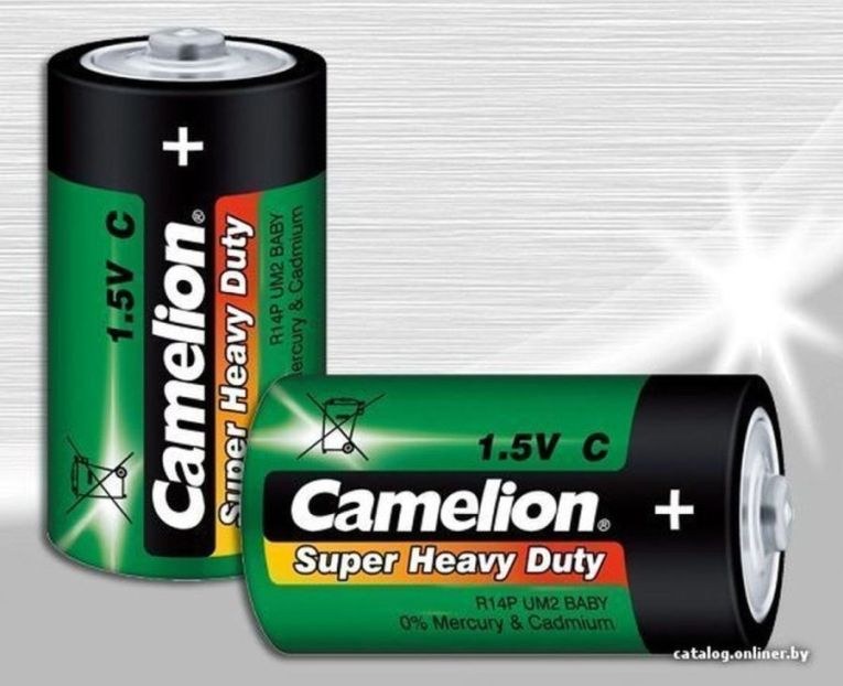 Батарейка R14P-SP2 Camelion green, в блистере 2шт, цена за 1шт