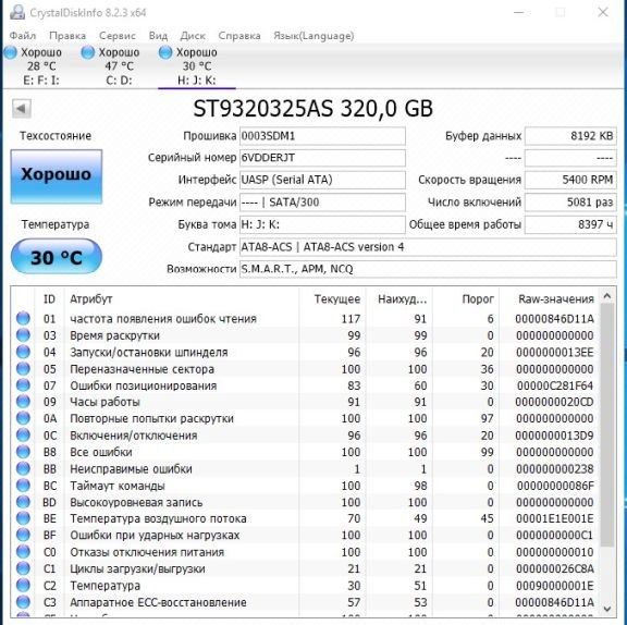 Жесткий диск для ноутбука Seagate 320GB Momentus 5400.6 (ST9320325AS), 5400 об/мин, 8 МБ, 6 мс БУ