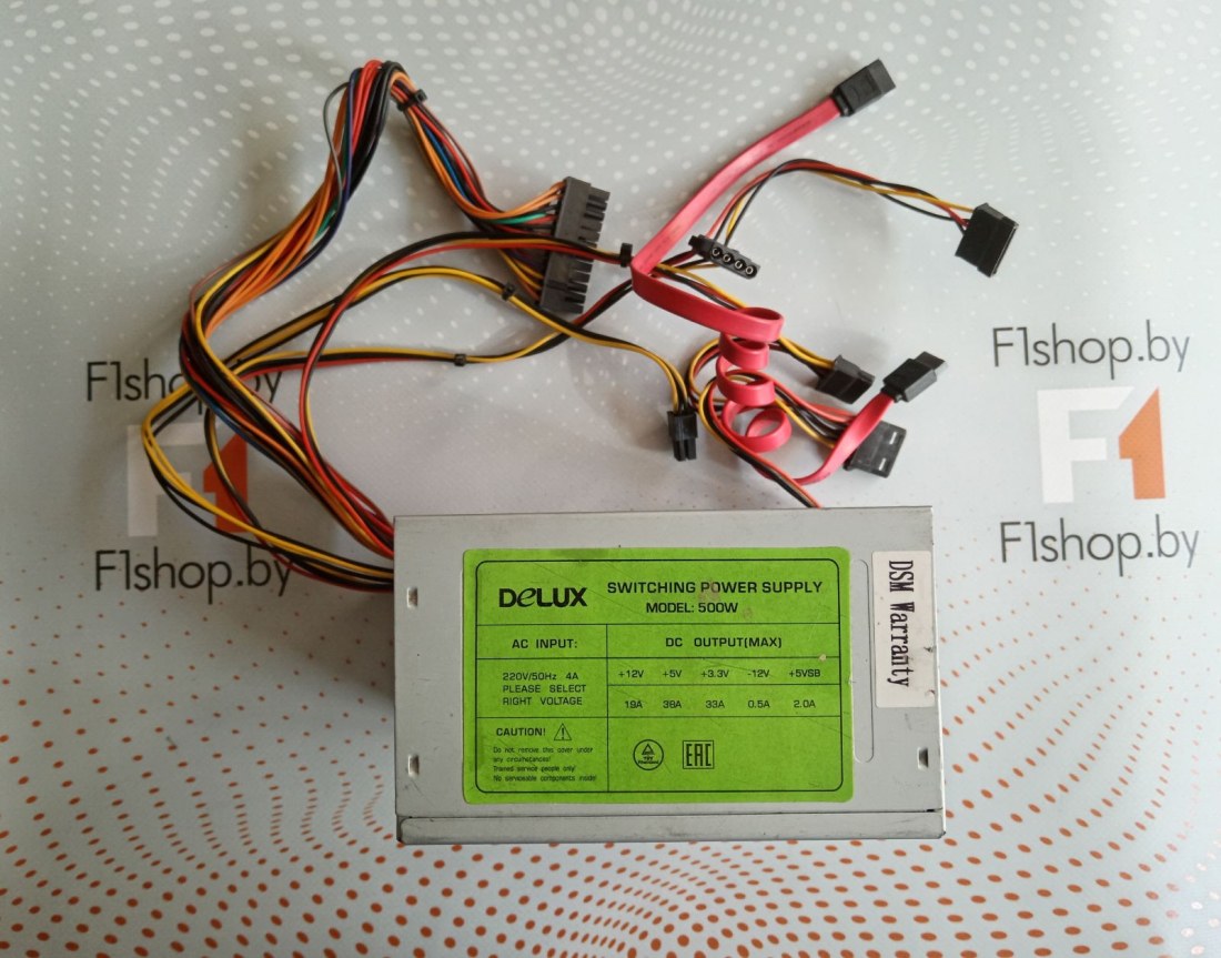 Блок питания 500W Delux ATX500W вентилятор 80мм, БУ Блок питания 500W Delux ATX500W вентилятор 80мм, БУ
