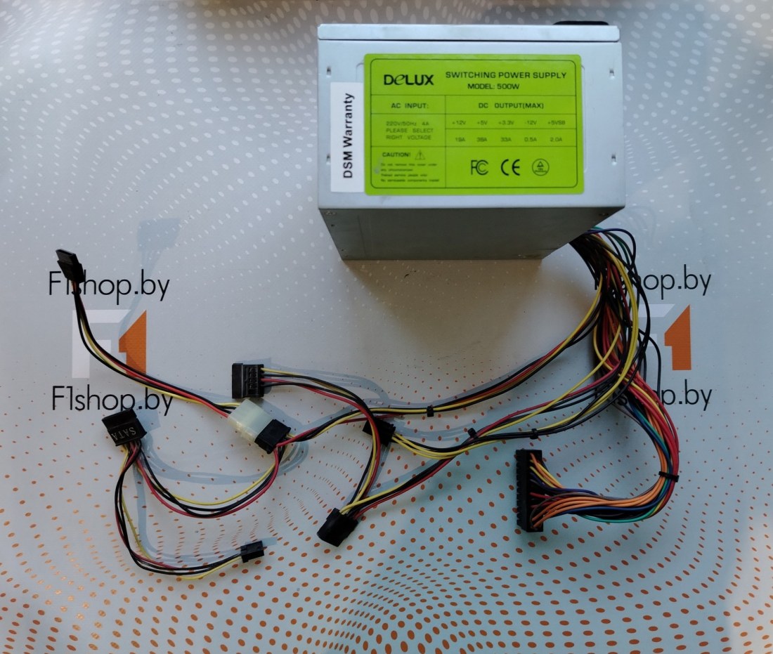 Блок питания 500W Delux ATX500W вентилятор 80мм, БУ Блок питания 500W Delux ATX500W вентилятор 80мм, БУ