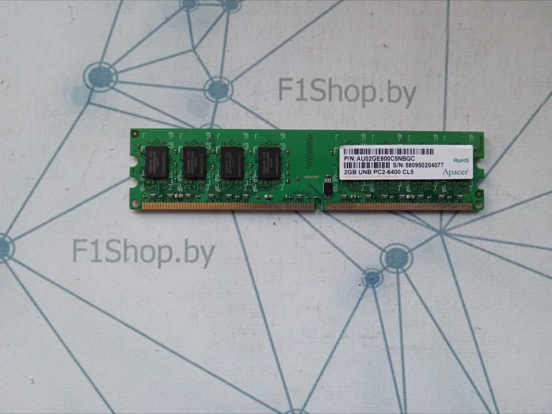 Оперативная память DDR-2 20489MB Apacer (AU02GE800C5NBGC) бу