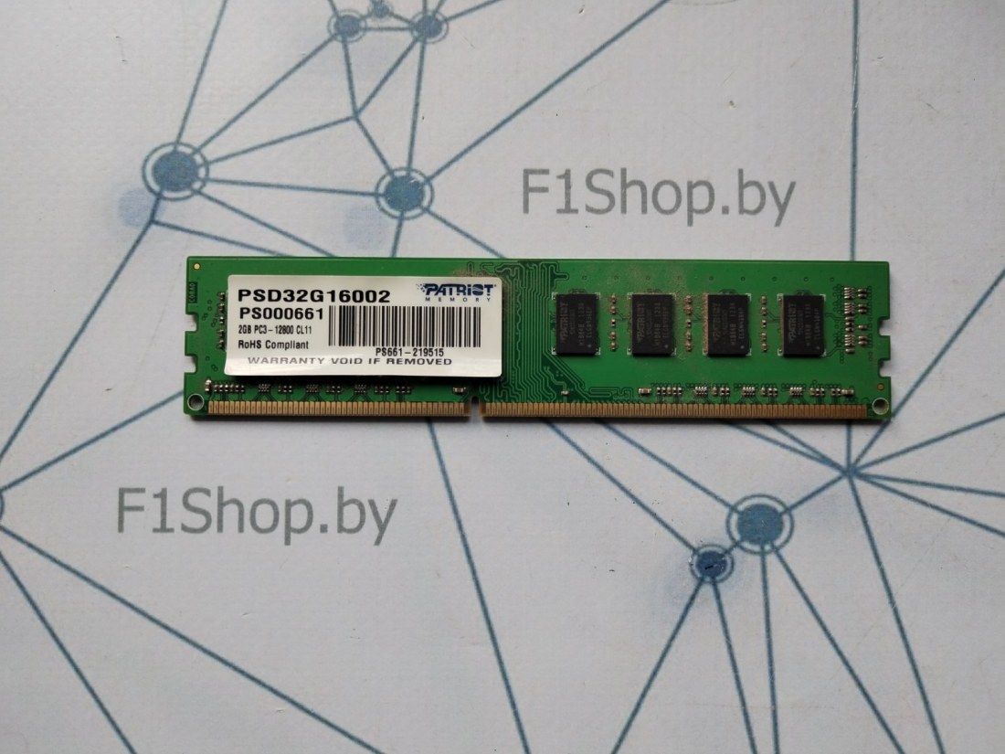 Оперативная память DDR-3 2048MB 1600MHz Patriot (PSD32G16002) БУ