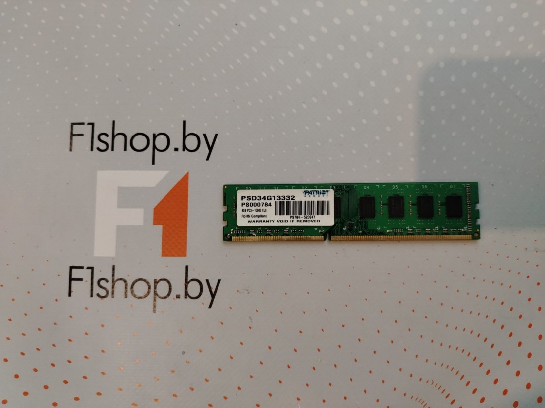 Оперативная память DDR-3 4096Mb 1333MHz Patriot DDR3 PC3-10600 (PSD34G13332) БУ
