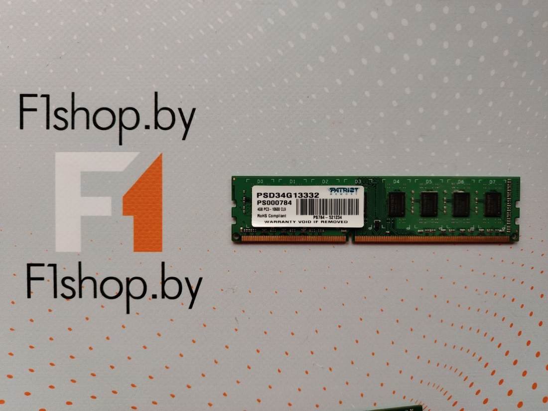 Оперативная память DDR-3 4096Mb 1333MHz Patriot DDR3 PC3-10600 (PSD34G13332) БУ
