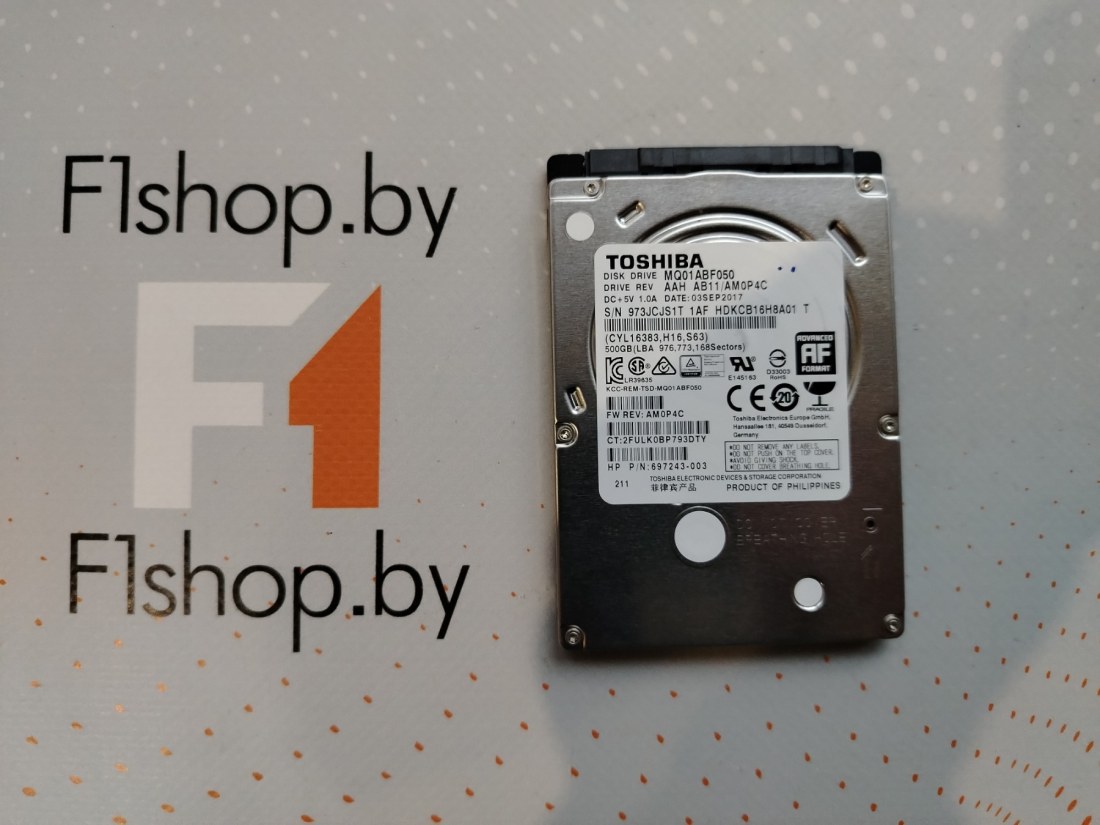 Жесткий диск для ноутбука Toshiba 500GB (MQ01ABD050), SATA 2.0, 5400 об/мин БУ