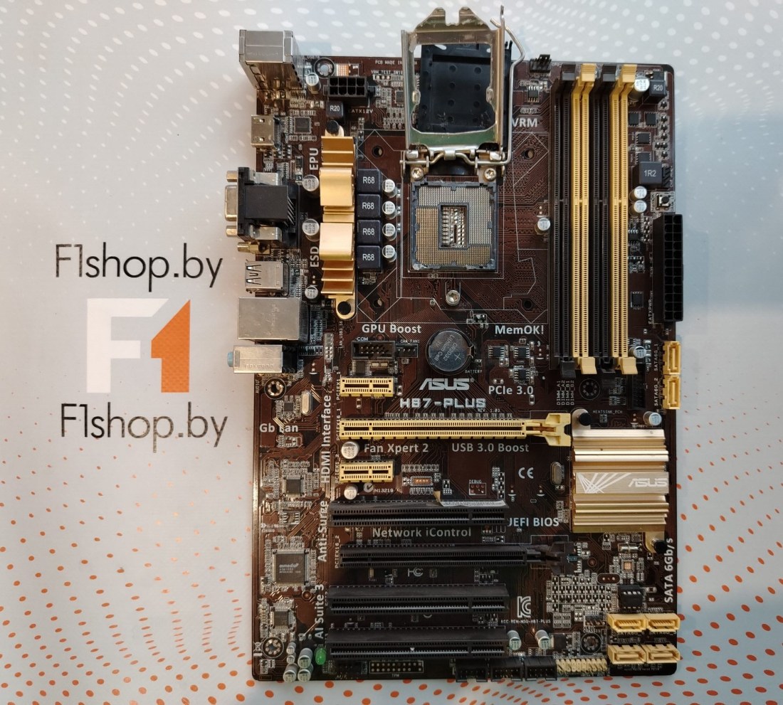 Материнская плата ASUS H87-PLUS,ATX, чипсет Intel H87, 4xDDR3, 2xPCIe x1.LGA 1150, БУ