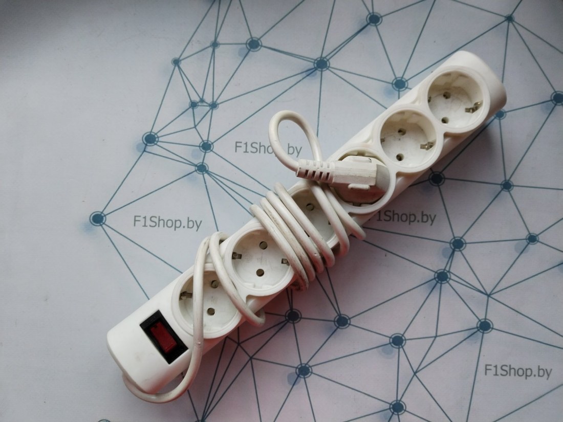 Сетевой фильтр 6 розеток, белый, 1.8 м (EHB-6-1.8M)