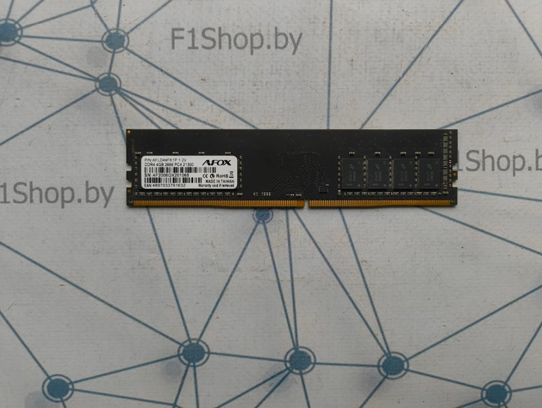 Оперативная память DDR4 4GB AFOX PC4-21300 AFLD44FK1P, 2666 МГц, БУ