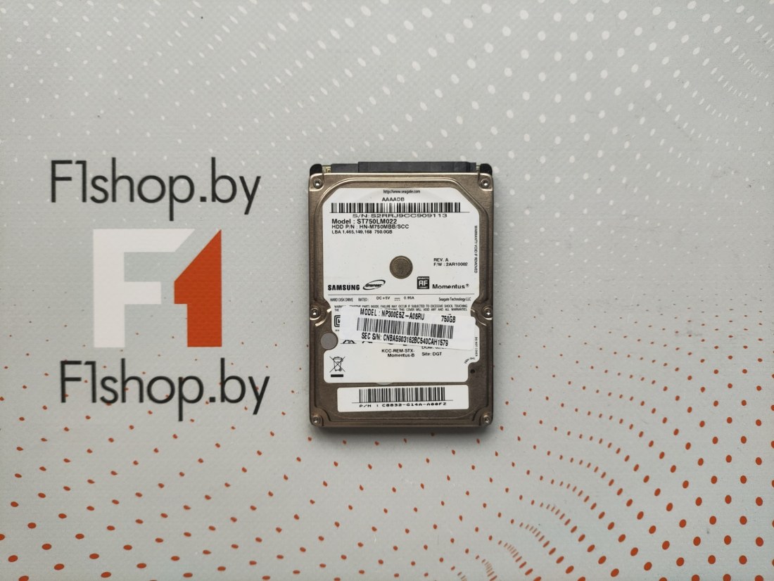 Жесткий диск Seagate Momentus 750GB ST750LM022, 2.5', SATA 2.0 (3Gbps), 5400 об/мин, буфер 8 МБ БУ