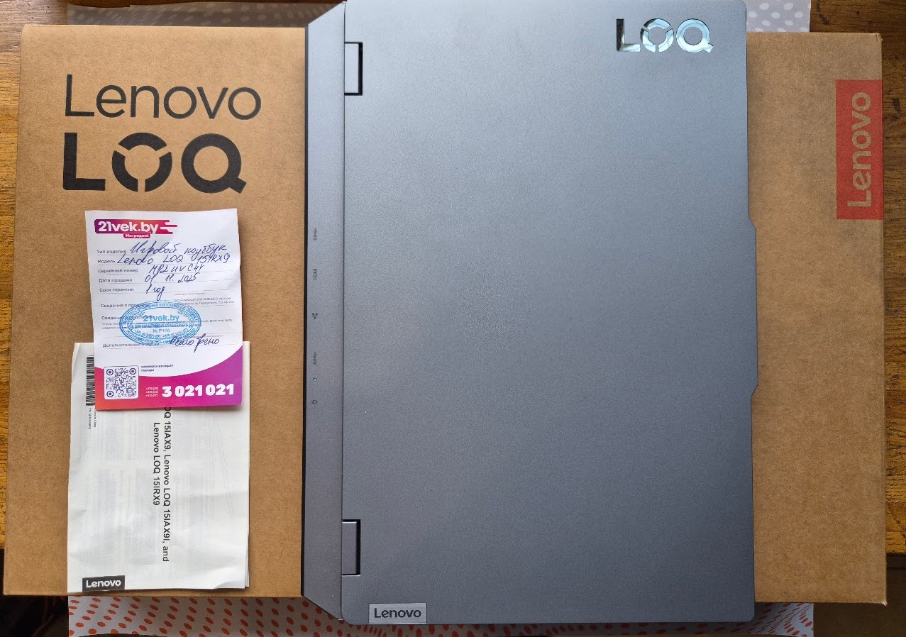 Игровой ноутбук Lenovo LOQ 15IRX9 83DV00NDRK 15.6'/144 Гц/i5 13450HX/24GB DDR5/SSD 512GB/RTX 3050 6G Игровой ноутбук Lenovo LOQ 15IRX9 83DV00NDRK 15.6'/144 Гц/i5 13450HX/24GB DDR5/SSD 512GB/RTX 3050 6G